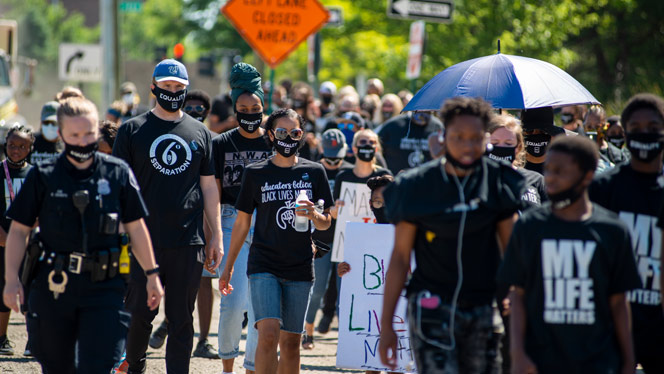 Detroit Enterprise students participate in BLM march