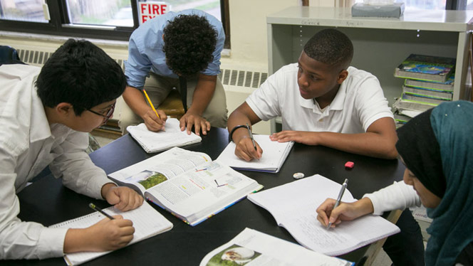 Hamtramck students studying