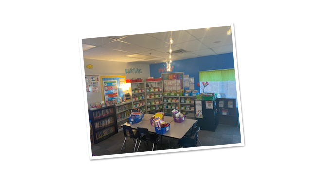 A fully decorated classroom. A fully decorated classroom.