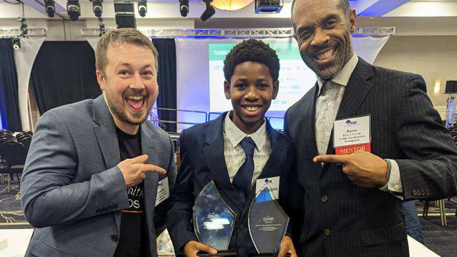 Team member with awards and mentor