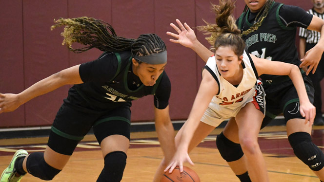 Stephanie Utomi steals the ball during a game