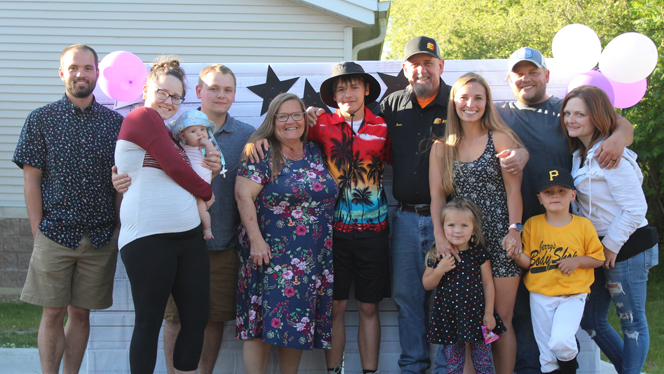 The Lazoski family at the graduation party for Dylan.