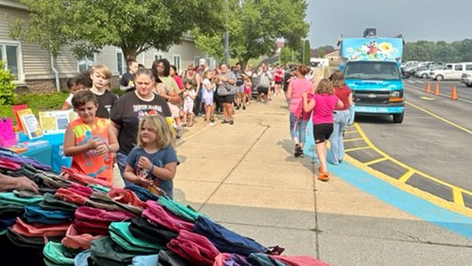 Families line up at Paragon.