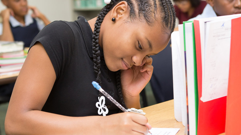 Girl studying
