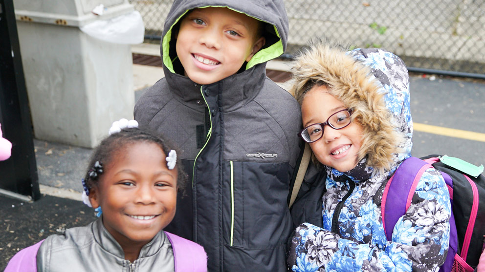 Students outside at recess