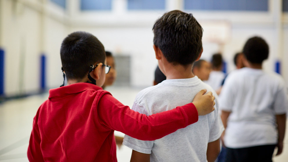 Students showing kindness