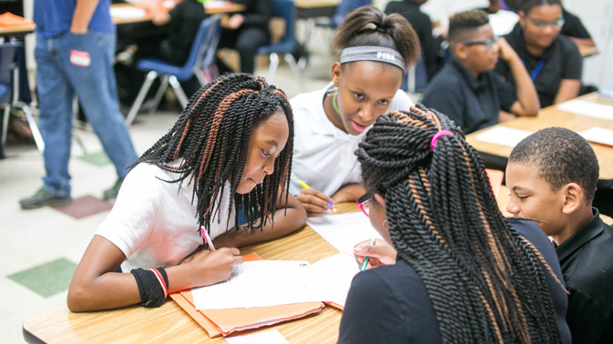 Students working in group