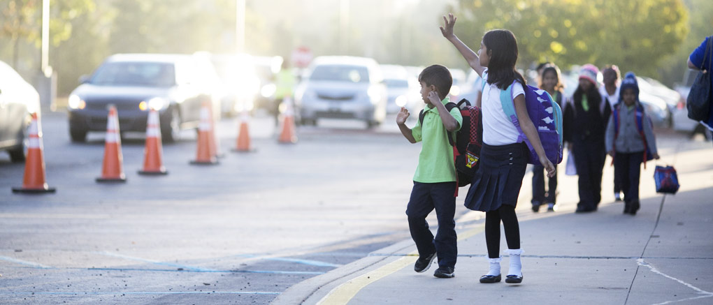 Students at drive line